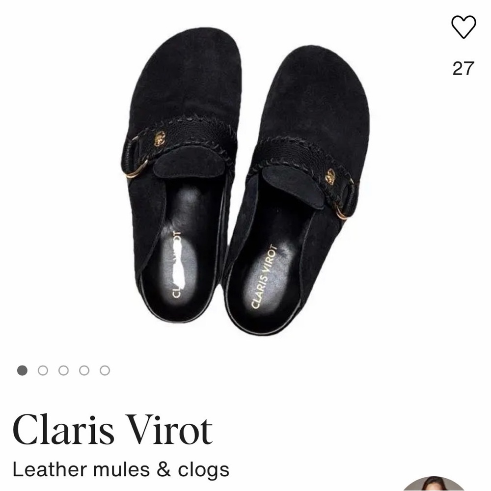 Black Leather Mules